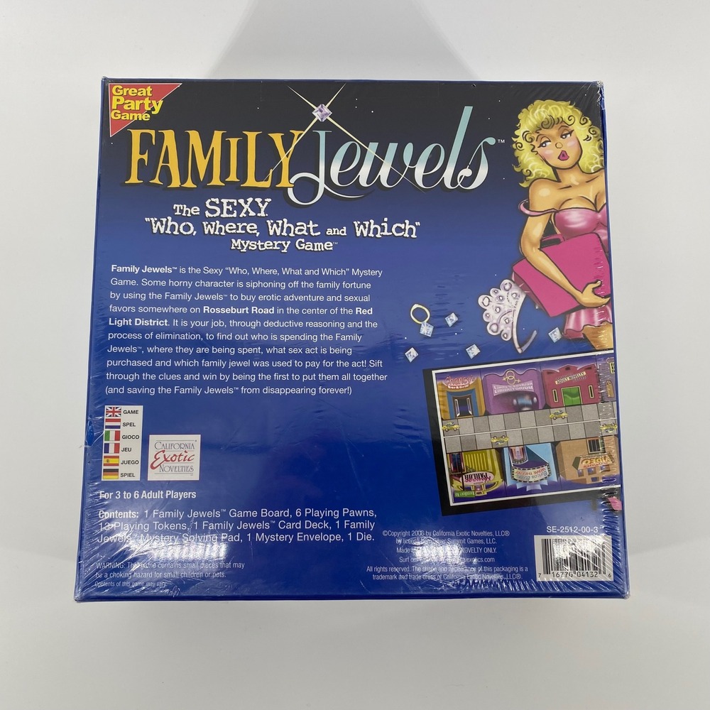 Family Jewels The Sexy Who Where What and Which Mystery Board Game New Sealed - Picture 2 of 6